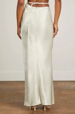 Grace Siren Skirt In Silver Glazed Twill -ULLA JOHNSON Shop MinuitGraceSirenSkirtinSilverGlazedTwill 3