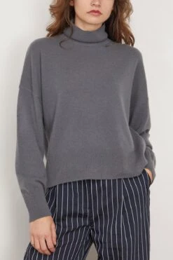 Samsoe Samsoe Nola Turtleneck In Iron Gate -ULLA JOHNSON Shop Samsoe NolaTurtleneckinIronGate 2