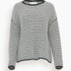 Felicity Sweater In Ink/Cream Stripe