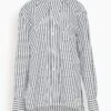 Long Sleeve Shirt In White/Black Shirt Stripe -ULLA JOHNSON Shop aad6d79f03a26a79b3c5c381221df36e