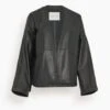 FORTE_FORTE Nappa Leather Kimono Jacket In Noir -ULLA JOHNSON Shop ac85bb0e974486c1ecc2b3e3eb3988c9