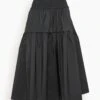 SEA Diana Taffeta Smocked Midi Skirt In Black 2 SEA Diana Taffeta Smocked Midi Skirt In Black -ULLA JOHNSON Shop af1d37273d140032d938026ad9d70142