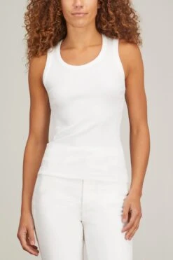 AGOLDE Poppy Tank Top In White -ULLA JOHNSON Shop agolde PoppyTankTopinWhite 2