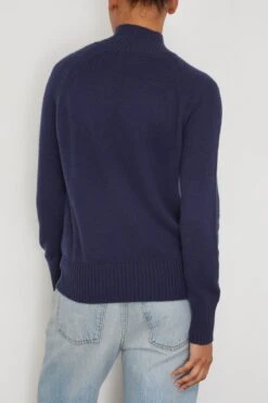 ALLUDE Mock Neck Sweater In Sapphire -ULLA JOHNSON Shop allude MockNeckSweaterinSapphire 3