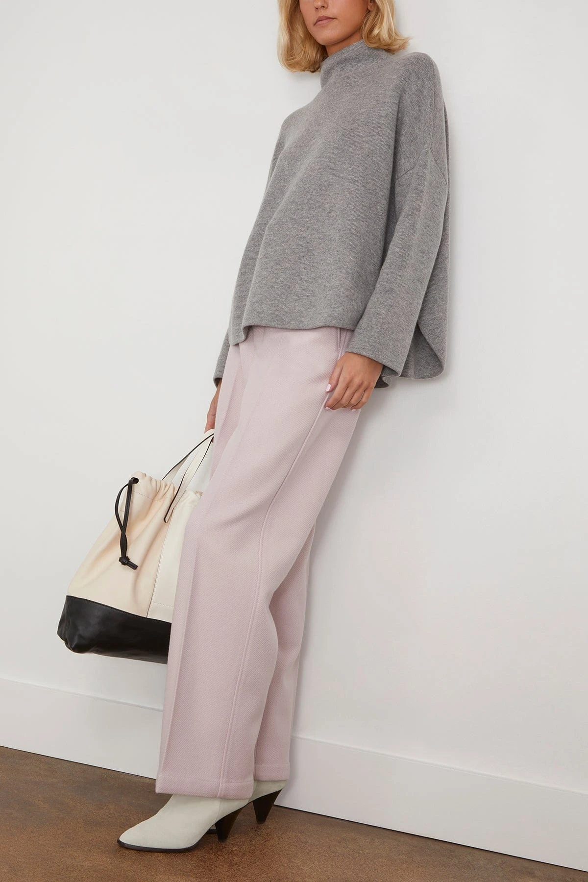 ALLUDE Mock Sweater In Heather Melange 4 ALLUDE Mock Sweater In Heather Melange - Image 2