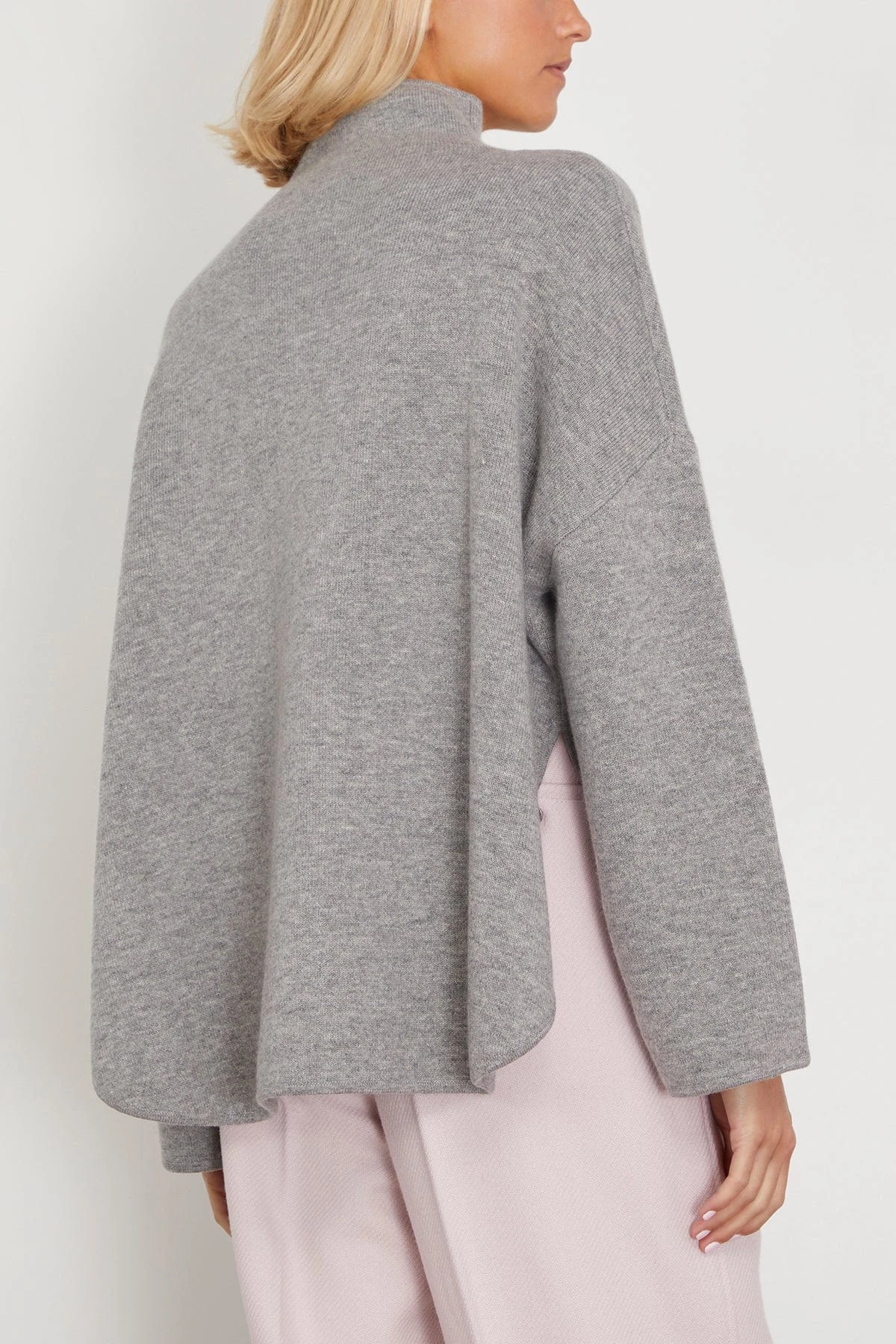 ALLUDE Mock Sweater In Heather Melange 6 ALLUDE Mock Sweater In Heather Melange - Image 4