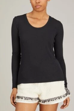 American Vintage Jacksonville Long Sleeve Shirt In Noir -ULLA JOHNSON Shop american JacksonvilleLongSleeveShirtinNoir 2