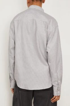 Boxy Fit Striped Shirt In Black/Natural -ULLA JOHNSON Shop ami BoxyFitStripedShirtinBlackNatural 3