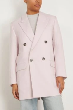 Double Breasted Oversized Jacket In Powder Pink -ULLA JOHNSON Shop ami DoubleBreastedOversizedJacketinPowderPink 2