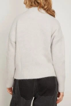 Off White ADC Sweater In Pearl Grey -ULLA JOHNSON Shop ami OffWhiteADCSweaterinPearlGrey 3