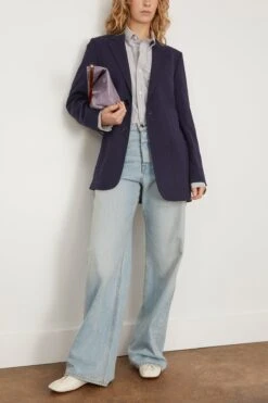 Two Buttons Jacket In Night Blue 7 Two Buttons Jacket In Night Blue -ULLA JOHNSON Shop ami TwoButtonsJacketinNightBlue 1