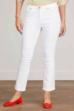Flare Cropped 5-Pocket Jean In White Denim 10 Flare Cropped 5-Pocket Jean In White Denim -ULLA JOHNSON Shop ann mashburn flare cropped 5 pocket jean in white denim 2