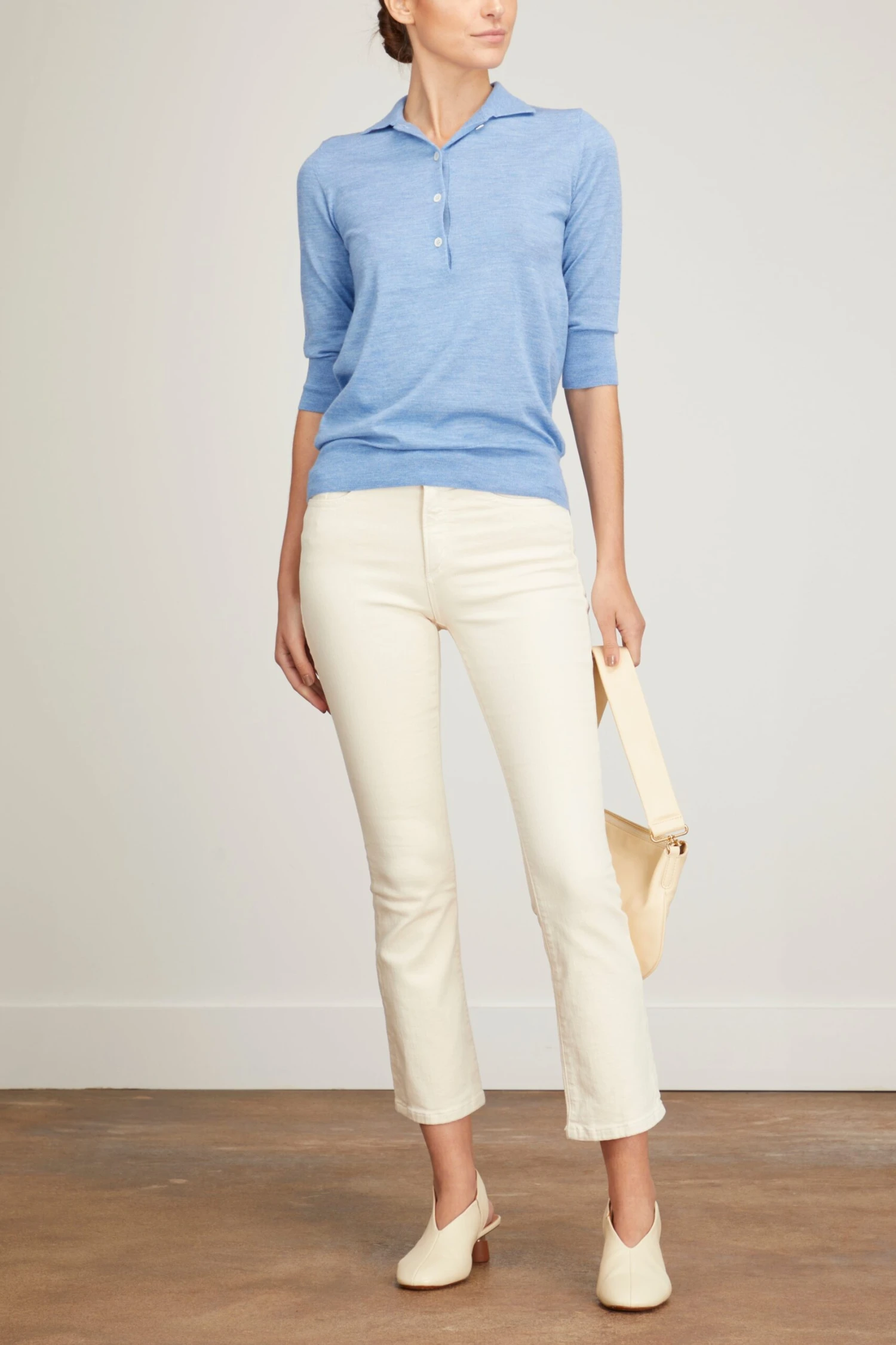 Flare Cropped 5-Pocket Jean In Natural Stretch Denim 4 Flare Cropped 5-Pocket Jean In Natural Stretch Denim - Image 2