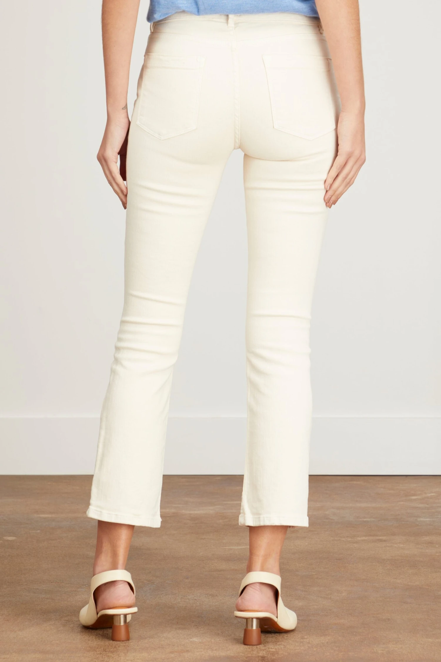 Flare Cropped 5-Pocket Jean In Natural Stretch Denim 6 Flare Cropped 5-Pocket Jean In Natural Stretch Denim - Image 4