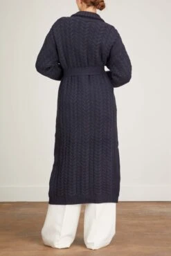 Bond Street Long Cardigan In Navy -ULLA JOHNSON Shop arch4 bond street long cardigan in navy 3