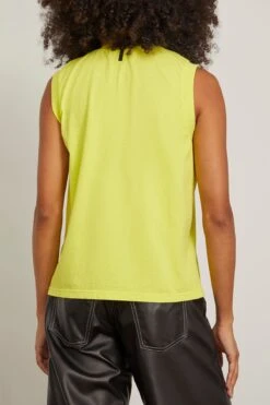Muscle Tank In Neon Green -ULLA JOHNSON Shop askkny MuscleTankinNeonGreen 3
