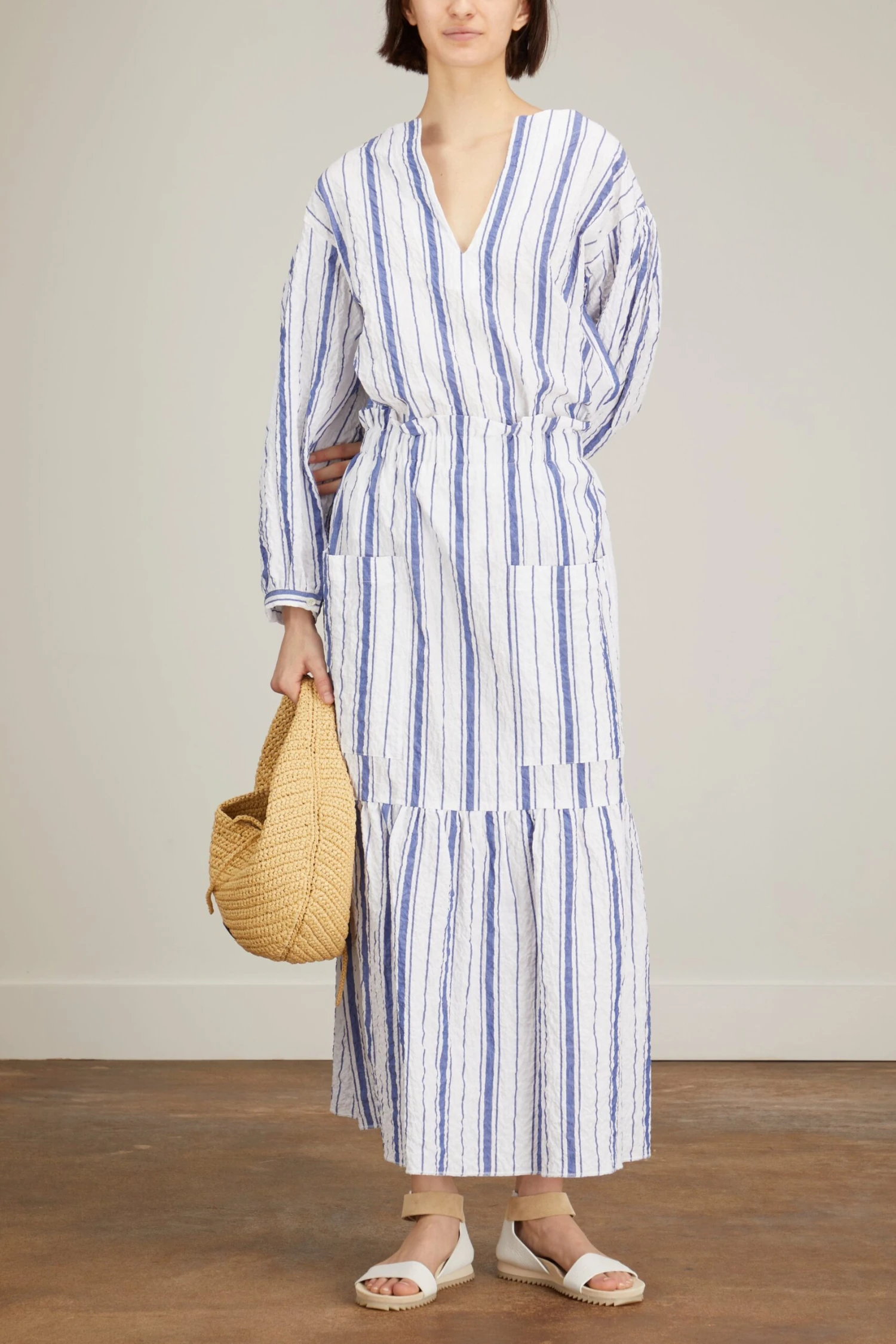 Summer Skirt In White With Navy Stripes 4 Summer Skirt In White With Navy Stripes - Image 2