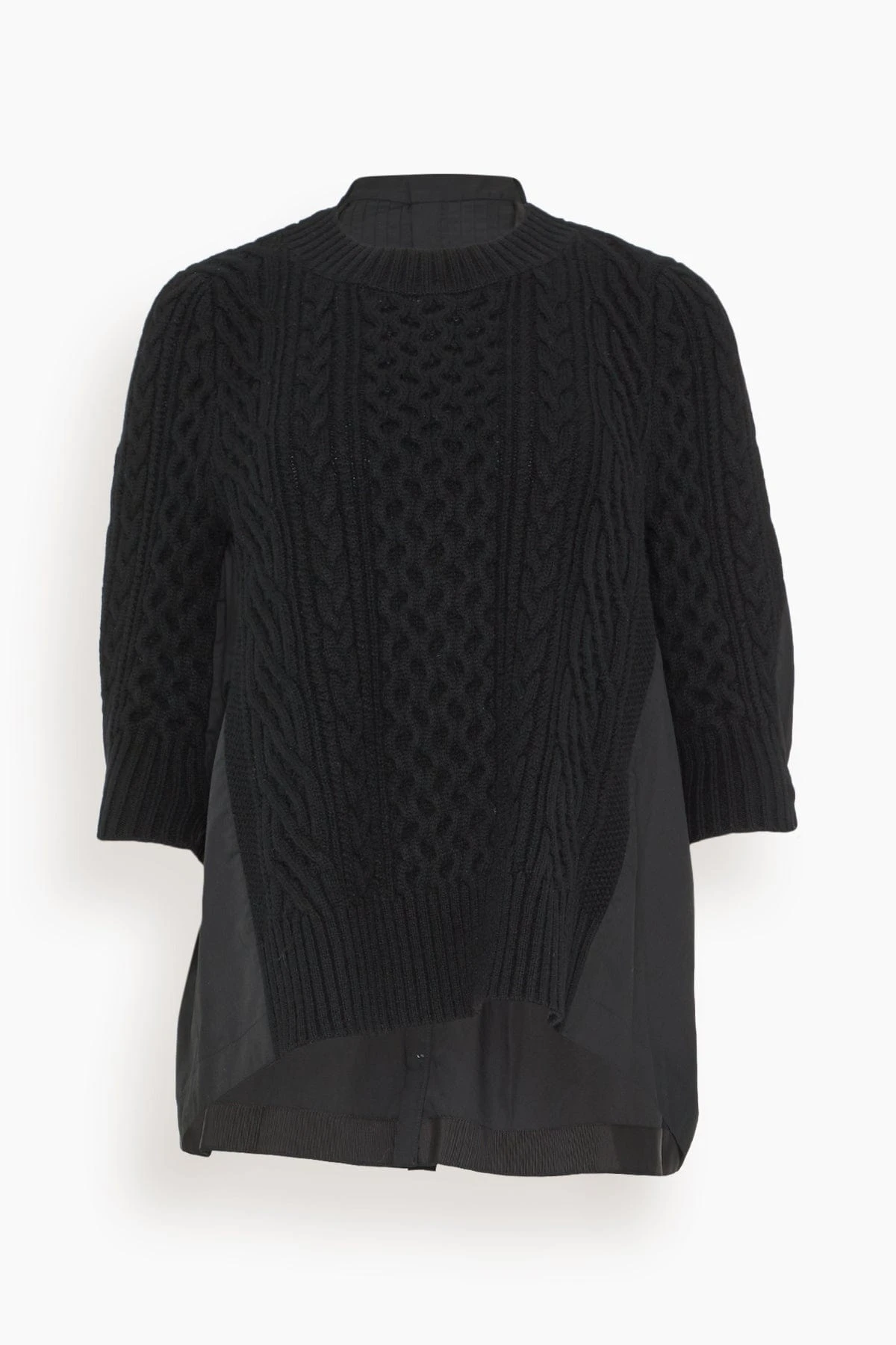 Sacai Wool Knit Pullover In Black 3 Sacai Wool Knit Pullover In Black