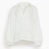Abel Scarf Embroidered Long Sleeve V-Neck Top In White 2 Abel Scarf Embroidered Long Sleeve V-Neck Top In White -ULLA JOHNSON Shop b2fe2fe3be03f46b871ac1d11cbac3c2