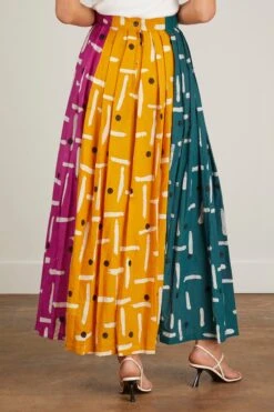 Debo Multi Colored Skirt In Yellow/Pink/White/Green And Black 9 Debo Multi Colored Skirt In Yellow/Pink/White/Green And Black -ULLA JOHNSON Shop busayo debo multi colored skirt in yellow pink white green black 3