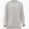 NILI LOTAN Julien Shirt In Storm Grey -ULLA JOHNSON Shop c277b071e1c7e724501078e28521d96d