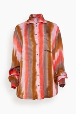 Elle Shirt In Pink Red Stripes