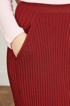 Knit Pleat Stitch Skirt In Mahogany -ULLA JOHNSON Shop christian wijnants knit pleat stitch skirt in mahogany 4 1