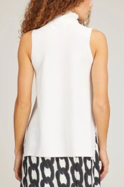 Sleeveless Top With Turtleneck In White -ULLA JOHNSON Shop christian wijnants sleeveless top with turtleneck in white 3