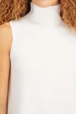 Sleeveless Top With Turtleneck In White -ULLA JOHNSON Shop christian wijnants sleeveless top with turtleneck in white 4 1