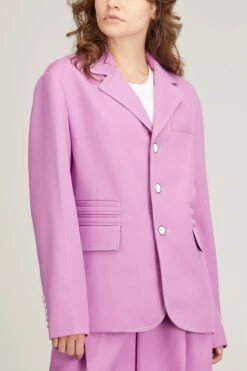 Oversized Unstructured Jacket In Grape 8 Oversized Unstructured Jacket In Grape -ULLA JOHNSON Shop cjr oversized unstructured jacket in grape 2