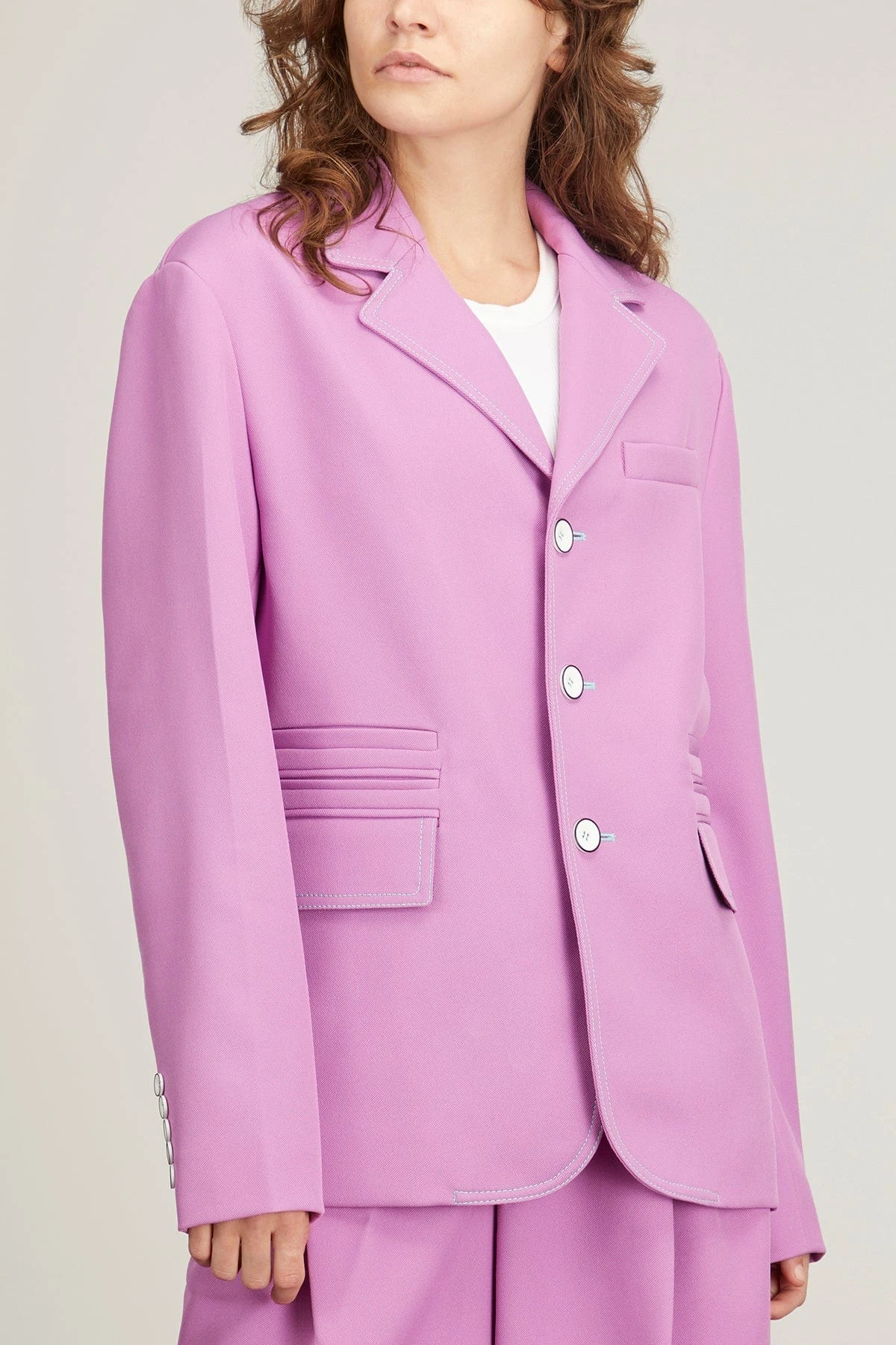 Oversized Unstructured Jacket In Grape 5 Oversized Unstructured Jacket In Grape - Image 3