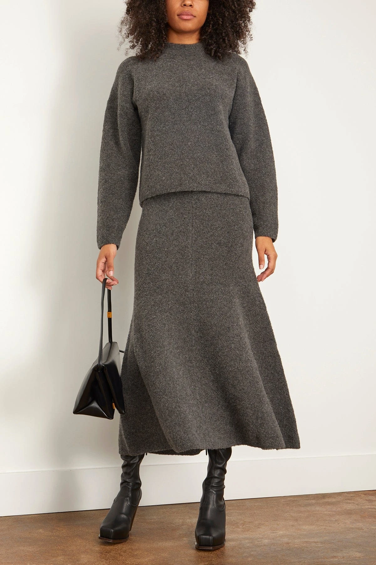 Alva Boucle Cocoon Knit Top In Charcoal 4 Alva Boucle Cocoon Knit Top In Charcoal - Image 2