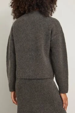 Alva Boucle Cocoon Knit Top In Charcoal 9 Alva Boucle Cocoon Knit Top In Charcoal -ULLA JOHNSON Shop clea AlvaBoucleCocoonKnitTopinCharcoal 3