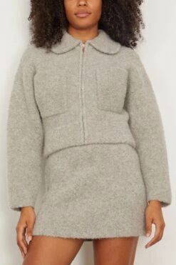 Hugo Boucle Bomber In Grey 8 Hugo Boucle Bomber In Grey -ULLA JOHNSON Shop clea HugoBoucleBomberinGrey 2