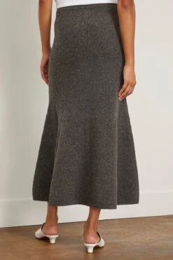 Marta Boucle Skirt In Charcoal -ULLA JOHNSON Shop clea MartaBoucleSkirtinCharcoal 3