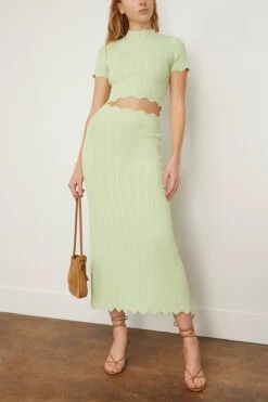 New Products -ULLA JOHNSON Shop clea PoppyScallopKnitTopinPistachio 1