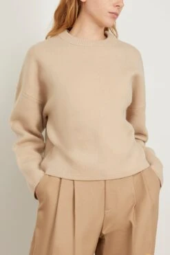 Sian Boiled Wool Cocoon Knit Top In Camel -ULLA JOHNSON Shop clea SianBoiledWoolCocoonKnitTopinCamel 2