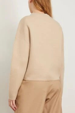 Sian Boiled Wool Cocoon Knit Top In Camel -ULLA JOHNSON Shop clea SianBoiledWoolCocoonKnitTopinCamel 3
