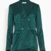 Virginie Double Breasted Silk Blazer In Deep Forest -ULLA JOHNSON Shop d414194d1ec8cf98a085101a395341eb