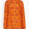 Isa Blouse In Orange Petales -ULLA JOHNSON Shop d769570910abd01b4d9b9b780abdede8