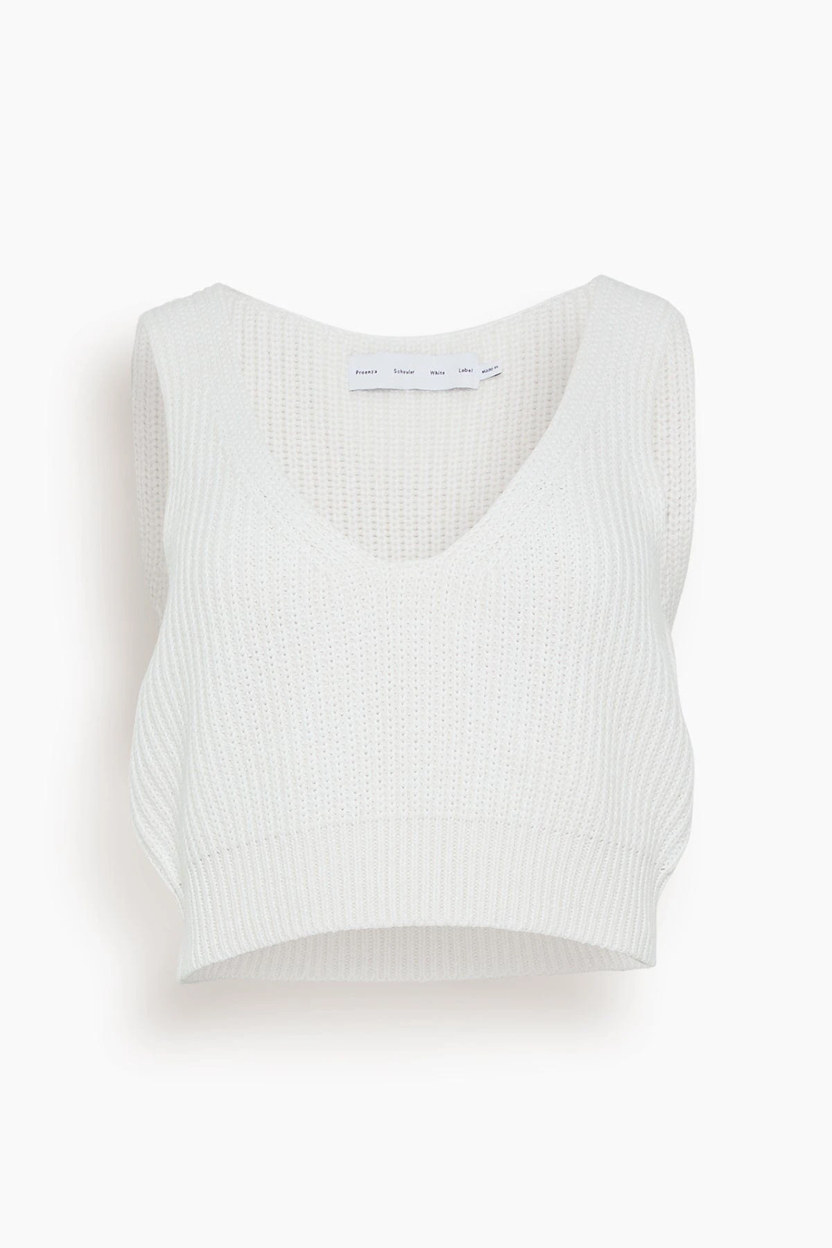 Ribbed Cotton Cropped Sweater In Off White 3 Ribbed Cotton Cropped Sweater In Off White