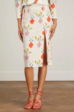 Cecily Skirt In Printed Flower Vase -ULLA JOHNSON Shop destree cecily skirt in printed flower vase 2