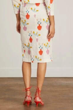 Cecily Skirt In Printed Flower Vase -ULLA JOHNSON Shop destree cecily skirt in printed flower vase 3