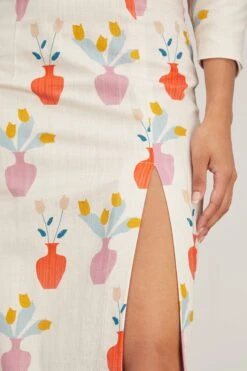 Cecily Skirt In Printed Flower Vase -ULLA JOHNSON Shop destree cecily skirt in printed flower vase 4