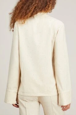 Paavo Shirt In Ecru Fleck -ULLA JOHNSON Shop destree paavo shirt in ecru fleck 3