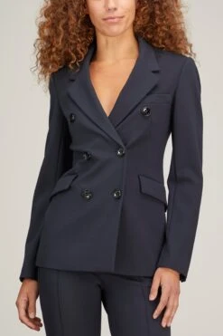 DOROTHEE SCHUMACHER Emotional Essence Jacket In Dark Navy -ULLA JOHNSON Shop dorothee EmotionalEssenceJacketinDarkNavy 2
