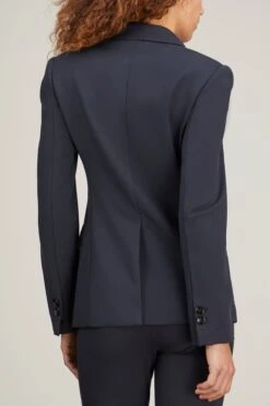 DOROTHEE SCHUMACHER Emotional Essence Jacket In Dark Navy -ULLA JOHNSON Shop dorothee EmotionalEssenceJacketinDarkNavy 3