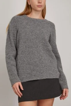 DOROTHEE SCHUMACHER Flower Sparkle Pullover In Calm Grey -ULLA JOHNSON Shop dorothee FlowerSparklePulloverinCalmGrey 2