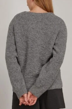 DOROTHEE SCHUMACHER Flower Sparkle Pullover In Calm Grey -ULLA JOHNSON Shop dorothee FlowerSparklePulloverinCalmGrey 3