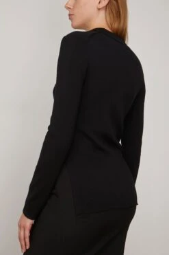 DOROTHEE SCHUMACHER Merino Elegance Pullover In Pure Black -ULLA JOHNSON Shop dorothee MerinoElegancePulloverinPureBlack 3